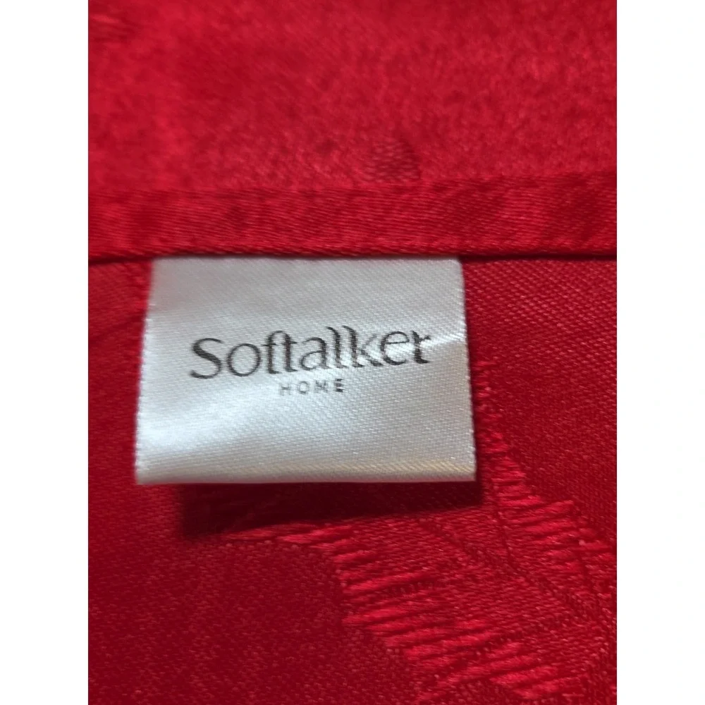 Sofalker Home Red Christmas Jacquard Tablecloth Bells Holly 60x84 Rectangular‎